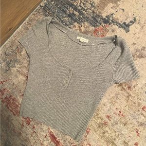 LA Hearts cropped grey top